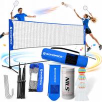 Badmintono tinklas 4 m, reguliuojamo aukščio, su priedu