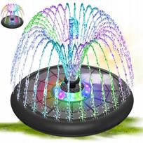 Saulės energijos sodo fontanas su LED RGB, 4 tvirtinimo strypais, 4000mAh