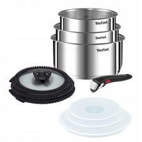 Puodų ir keptuvių rinkinys TEFAL Ingenio Emotion, 16/18/20 cm, su stikliniais dangčiais ir plastikine rankena