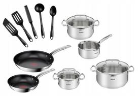 Puodų ir keptuvių rinkinys TEFAL Duetto su dangčiais ir mentele