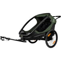 Vaikiška priekaba vežimėlis Hamax Outback Twin, žalia, 2 vaikams, iki 22 kg