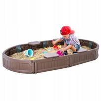 Vaikiška smėlio dėžė su dangčiu, ovali, HDPE, lauko, 3–12 m.