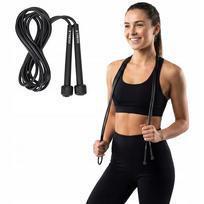 Šokdynė XTREXO Basic, juoda, reguliuojamo ilgio, kardio treniruotėms