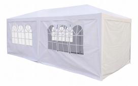 Sodo paviljonas 3x6 m, baltas, atsparus vandeniui, su 6 sienelėmis