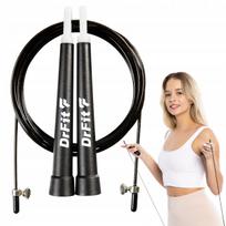 Šokdynė DrFit, plieninė, reguliuojama, 3 m, juoda