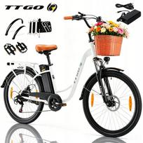 Elektrinis dviratis TTGO YY-26ST, 250W, 14,5Ah, 75 km, su krepšiu, EU