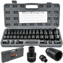 Galvutės HEX smūginiam raktui 1/2 CR-V, 35 vnt., 38 mm, 78 mm, dėžutėje