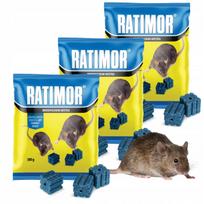 Graužikų nuodai RATIMOR BRODIFAKUM, mėlyni kubeliai, 3 x 300 g (10 g vienetai)