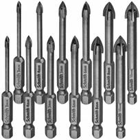 Grąžtų rinkinys stiklui ir keramikai Schmith, 3–10 mm, 12 vnt.
