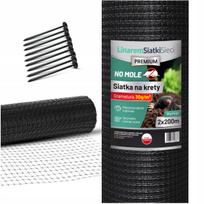 Krtinių tinklelis MOLE NET 2x200 m, 30 g, su kuoliukais, apsauga nuo kurmių ir pelėnų, pagaminta Lenkijoje