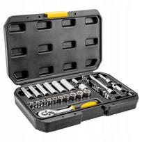 Raktų galvučių rinkinys su dėklu 1/4", 36 vnt., TOPEX 38D6690