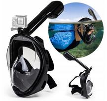 Pilnas veido nardymo kaukė su snorkeliu, juoda, L/XL