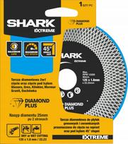 Deimantinis pjūklas 125 mm SHARK Extreme "X" akmens masės plytelėms, kampinis pjovimas 45°