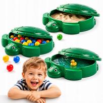 Vaikiška smėlio dėžė LITTLE TIKES, vėžlio formos, žalia, su dangčiu ir sėdimomis vietomis