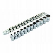 Galvučių rinkinys SATRA S-90096, 1/4", 12 briaunų, colinis,