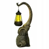 Sodo dekoracija – drambliuko figūrėlė su saulės LED lempa, 38 cm