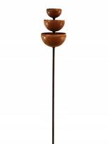 Paukščių girdykla-trijų indų, 75 cm, metalinė sodo dekoracija | RUST