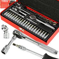 Galvutės ir antgaliai TORXY T10-T40, 4–14 mm, 42 vnt., 1/4