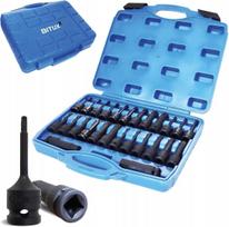 Galvutės rinkinys 1/2" Torx, Spline, šešiakampės, 26 vnt., Cr-Mo