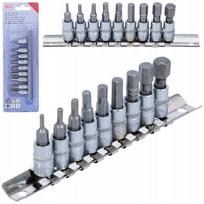 Inčinių šešiakampių raktų rinkinys, 9 vnt., 3/32"-3/8", 1/4" kotas