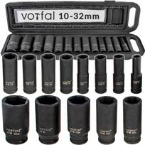 Smūginė galvučių rinkinys 10–32 mm, 1/2", 13 vnt., lagaminas, Cr-Mo