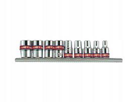 Galvutės rinkinys 1/4", 6 briaunų, 9 vnt., 5–32 mm, KING TONY 2509SR
