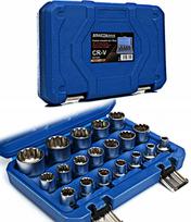 Galvutė rinkinys Kraft&Dele, 19 vnt., E-Torx, 1/2", 8-32 mm