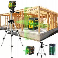 Kryžminis lazerinis nivelyras 360° 4D su 2 akumuliatoriais ir stovu
