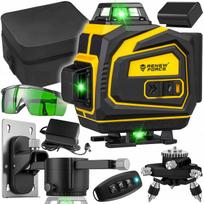 Kryžminis 3D lazerinis nivelyras PRO, žalias spindulys, su dėklu