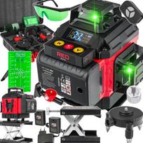 Kryžminis žaliasis lazerinis nivelyras 4D, savaime išsilyginantis, su baterijomis