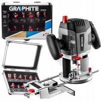 Frezeris GRAPHITE 1300W su 12 frezų rinkiniu dėžutėje