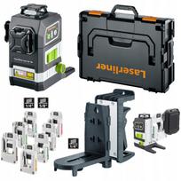 Kryžminis 360° žalias lazeris 8G su 7 adapteriais 18V Bosch, Makita ir kt., su L-BOXX dėklu