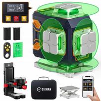Lazerinis nivelyras CIGMAN CM-S02, 4x360°, 16 linijų, Li-ion baterija 7,4V 2600mAh, IP54