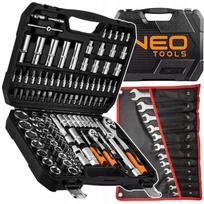 Raktu rinkinys NEO, 110 vnt., 1/4" ir 1/2", lagaminėlyje + 12 veržliaraktų