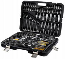 Galvučių rinkinys 216 dalių, 1/2", 3/8", 1/4", CrV, lagaminas