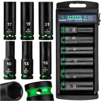 Smūginė galvučių rinkinys WUBER, 6 vnt., 1/2", 6 briaunų, 10–21 mm, ilgos