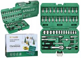 Galvučių rinkinys 1/4" su terkšle, 90 dantų, 48 dalys, STALCO, TORX