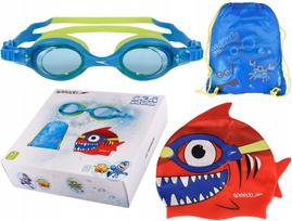 Vaikiškas SPEEDO plaukimo akinių, kepuraitės ir maišelio rinkinys