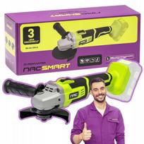 Kampinis šlifuoklis NAC SMART, belaidis, 125 mm, 20V, guminis korpusas