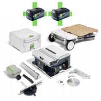 Akumuliatorinis stalo pjūklas FESTOOL CSC SYS 50 su stalu ir 2 akumuliatoriais