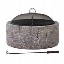 Lauko židinys GARDEN, plieninis, 66 cm, betono imitacija