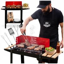 Sodo anglinė kepsninė su ratukais ir lentyna, tinkama briketams BBQ