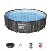 Baseinas BESTWAY Steel Pro MAX, 427x107 cm, medžio imitacija, 5 dalių rinkinys
