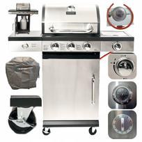 Dujinė kepsninė Blaupunkt GG301, 3+1 degikliai, ketaus grotelės, 9,3 kW, su dangčiu