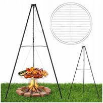 Grilis FOCAL pakabinama grotelė 50 cm su dideliu trikojų stovu, plieninė