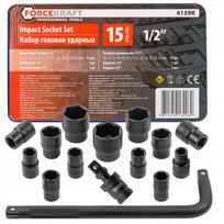 Smūginė galvučių rinkinys 1/2", 10–32 mm, 6 kampų