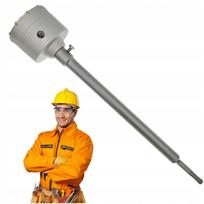Betonui skirtas 150 mm skylės pjūklo rinkinys su 350 mm rankena ir SDS-PLUS adapteriu, legiruoto plieno