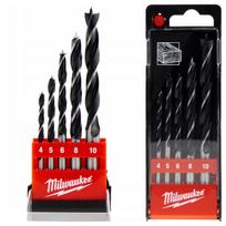 Medžio grąžtų rinkinys Milwaukee, 5 vnt., 4–10 mm, cilindriniai