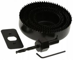 Medžio gręžimo karūnėlių rinkinys su adapteriu ir centravimo grąžtu, 51–102 mm, 9 dalių