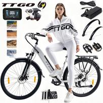 Elektrinis miesto dviratis TTGO HZ-28ST, 250W, 36V, 20Ah, 120 km, 28", baltas
